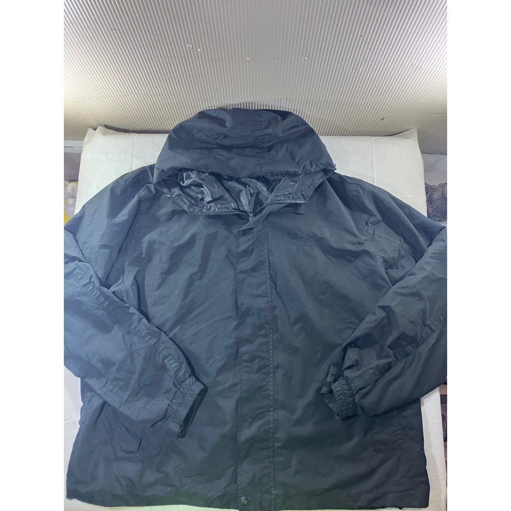 ARMADILLO Black Hooded Jacket Full Zip‎ Waterproof Lined 2XL